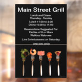 Eten op moderne restaurantbedrijven met vorken raamsticker (Vel 2)