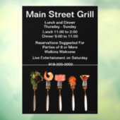 Eten op Vorken Moderne Restaurant Zakelijke Ondern Raamsticker (Vel 3)