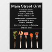 Eten op Vorken Moderne Restaurant Zakelijke Ondern Raamsticker (Vel)