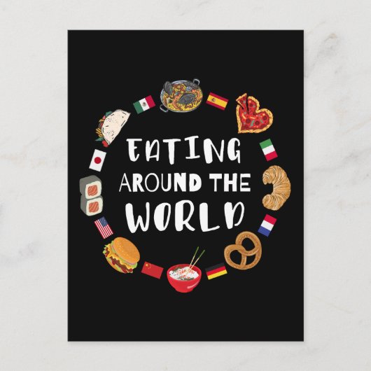 Eten over de hele wereld briefkaart (Voorkant)
