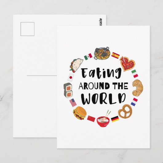 Eten over de hele wereld briefkaart (Voorkant / Achterkant)