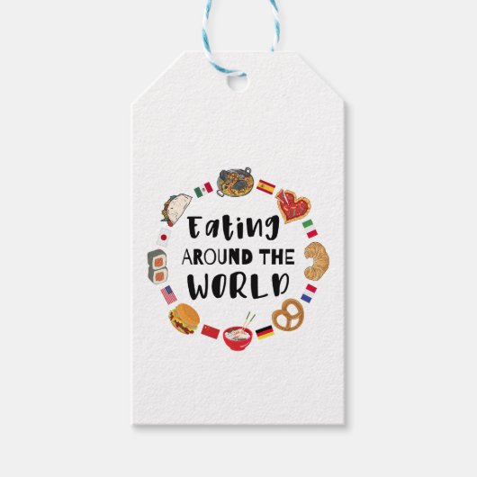 Eten over de hele wereld cadeaulabel (Voorkant)