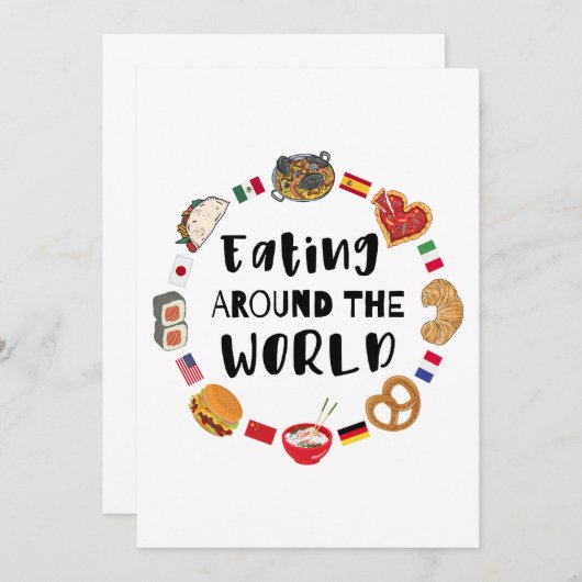 Eten over de hele wereld kaart (Voorkant / Achterkant)