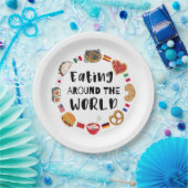 Eten over de hele wereld papieren bordje (Feest)