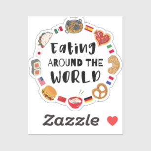 Eten over de hele wereld sticker