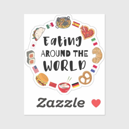 Eten over de hele wereld sticker (Vel)