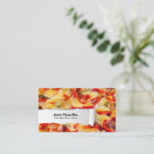 eten Pizza Closeup Visitekaartje (Staand voorkant)