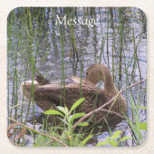 Eten Preening in de Leden Kartonnen Onderzetters (Voorkant)