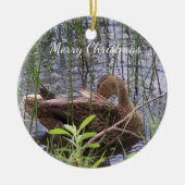 Eten Preening in de Leden Keramisch Ornament (Voorkant)