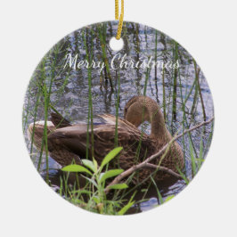 Eten Preening in de Leden Keramisch Ornament