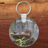 Eten Preening in de Leden Sleutelhanger (Voorkant)