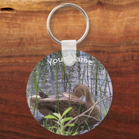 Eten Preening in de Leden Sleutelhanger (Voorkant)