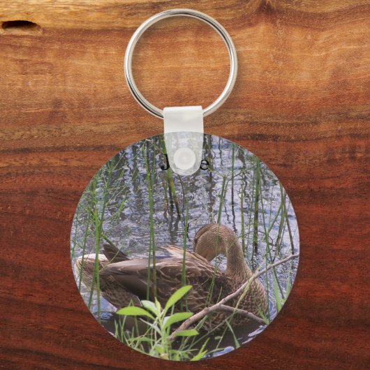 Eten Preening in de Leden Sleutelhanger (Voorkant)