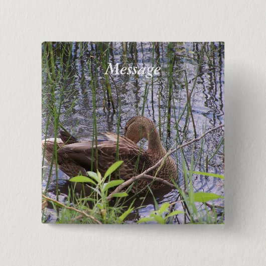 Eten Preening in de Leden Vierkante Button 5,1 Cm (Voorkant)