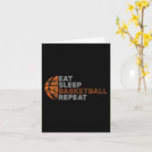 Eten Slaap Basketbal Herhaal Voor Mannen Vrouwen V Kaart (Gele Bloem)