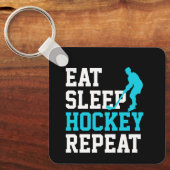 Eten Slaap Hockey Herhalen Sleutelhanger (Voorkant)