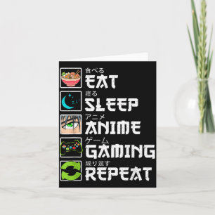 Eten Slapen Anime Gamen Herhalen Gamer Mannen Tien Kaart