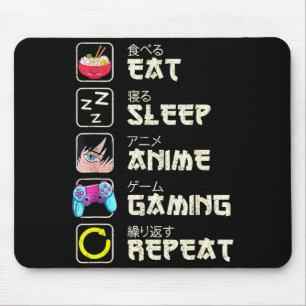 Eten Slapen Anime Gamen Herhalen Gamer Mannen Tien Muismat