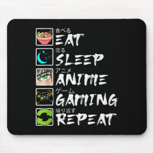 Eten Slapen Anime Gamen Herhalen Gamer Mannen Tien Muismat
