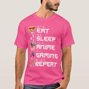 Eten Slapen Anime Gamen Herhalen Otaku Anime Manga T-shirt