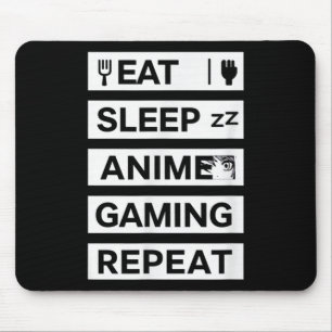 Eten Slapen Anime Gamen Herhalen Otaku Gamer Humor Muismat