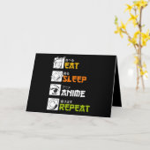 Eten Slapen Anime Herhalen Cadeau Idee Cosplayer Kaart (Gele Bloem)