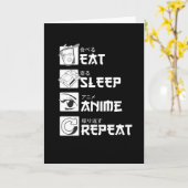 Eten Slapen Anime Herhalen Grappig Cadeau Kaart (Gele Bloem)