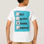 Eten Slapen ANIME Herhalen Grappige Tiener Japanse T-shirt (Achterkant)
