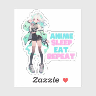 Eten, slapen, anime sticker