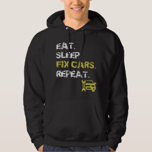 Eten Slapen Auto's Repareren Herhalen Automonteur Hoodie