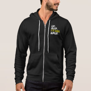 Eten Slapen Auto's Repareren Herhalen Automonteur Hoodie