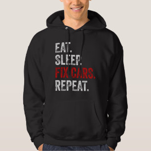 Eten Slapen Auto's Repareren Herhalen Hoodie