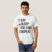 Eten Slapen Auto's Repareren Herhalen Koele Opa Mo T-shirt (Voorkant volledig)