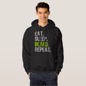 Eten Slapen Baard Cool Grappig Kapper Barbier Hoodie (Voorkant volledig)