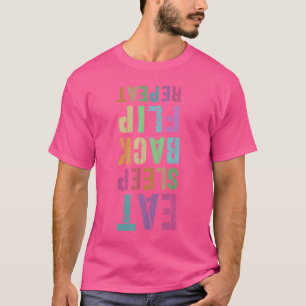 Eten Slapen Back Flip Herhalen Cheerleading Team C T-shirt