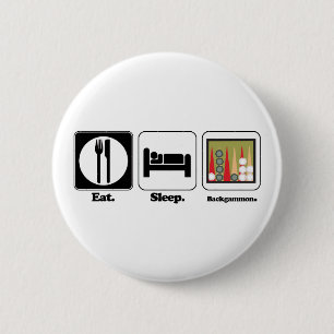 eten slapen backgammon ronde button 5,7 cm