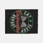 Eten Slapen Badminton Herhalen Fleece Deken (Voorkant (Horizontaal))