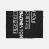 Eten Slapen Badminton Herhalen Fleece Deken (Voorkant (Horizontaal))