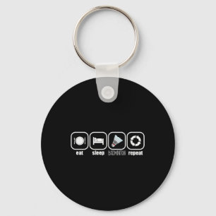 Eten, Slapen, Badminton, Herhalen - Grappige Badmi Sleutelhanger