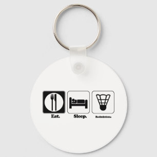 eten slapen badminton sleutelhanger