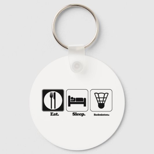 eten slapen badminton sleutelhanger (Voorkant)