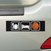 Eten, Slapen, Basketbal Bumpersticker (Op auto)