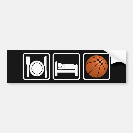 Eten, Slapen, Basketbal Bumpersticker (Voorkant)