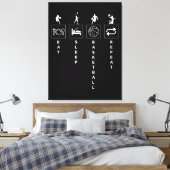 Eten Slapen Basketbal Herhalen Canvas Afdruk (Insitu (Slaapkamer))