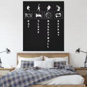 Eten Slapen Basketbal Herhalen Canvas Afdruk (Insitu (Slaapkamer))