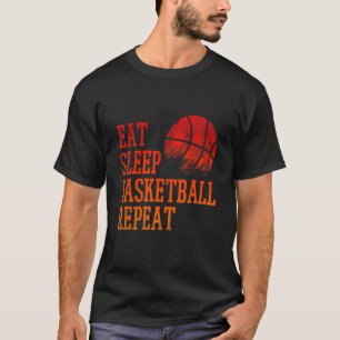 Eten Slapen Basketbal Herhalen Coach Speler Mannen T-shirt