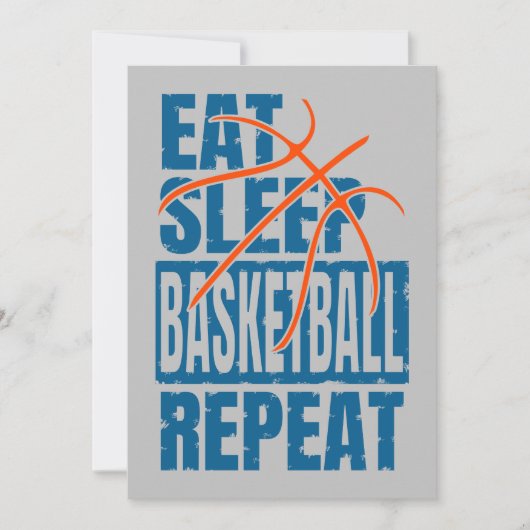 ETEN SLAPEN BASKETBAL HERHALEN KAART (Voorkant)
