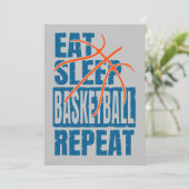 ETEN SLAPEN BASKETBAL HERHALEN KAART (Staand voorkant)