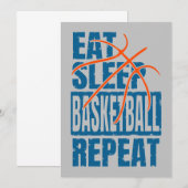 ETEN SLAPEN BASKETBAL HERHALEN KAART (Voorkant / Achterkant)