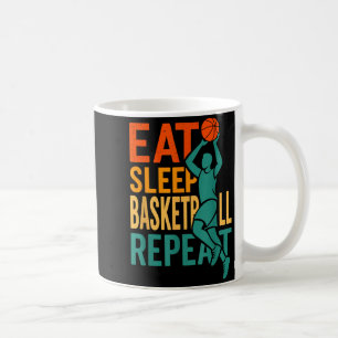 Eten slapen basketbal herhalen koffiemok